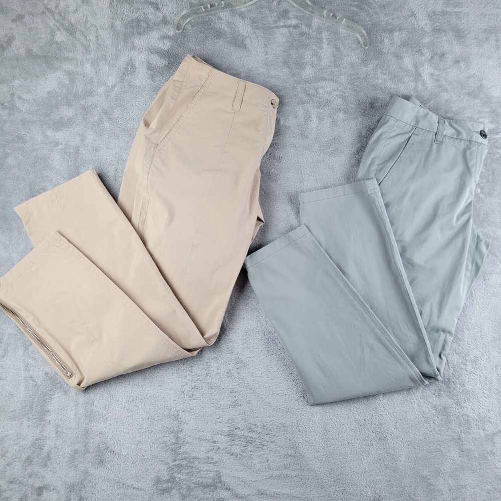 Theory Tan Ankle Cropped Pants